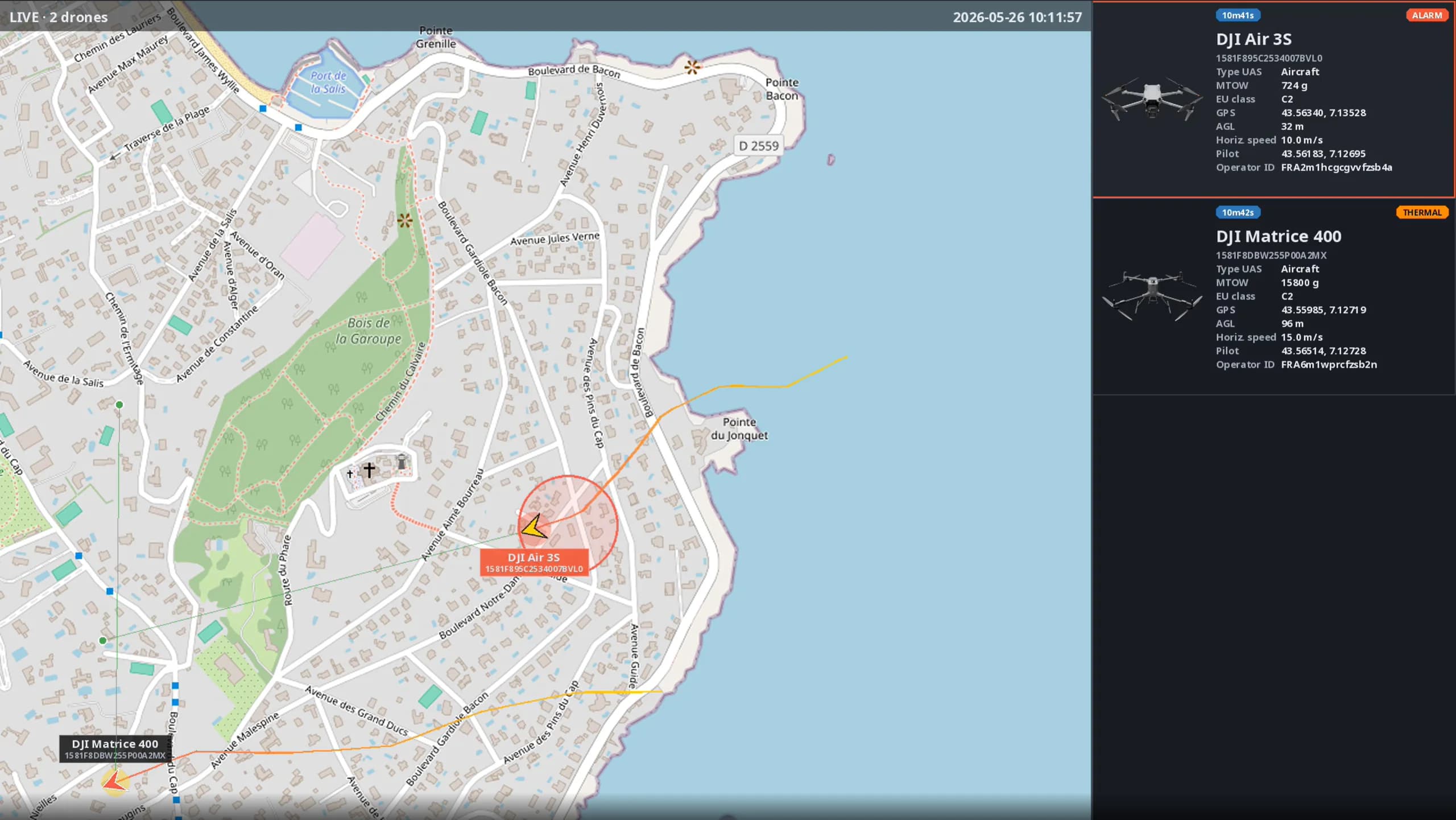 DECTYR RX-5 — drone video feed and alerts inside a VMS over ONVIF